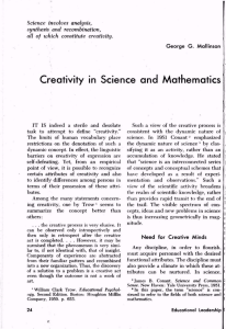 Creativity in Science and Mathematics