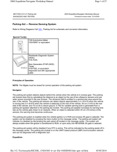 Parking Aid — Reverse Sensing System Page 1 of 27 2004 Expedition