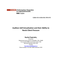 Auditors Self-Actualization and their Ability to Resist Client