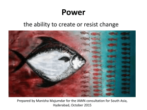 Understanding power as `the ability to create or resist change`