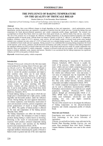 the influence of baking temperature on the quality of triticale bread