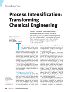 Process Intensification: Transforming Chemical Engineering