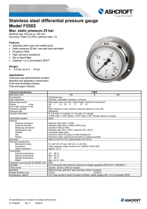 Data sheet F5502 Differential Pressure Gauge