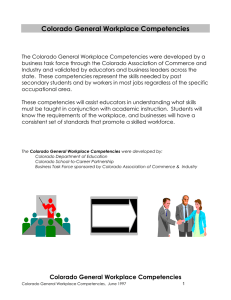 Colorado General Workplace Competencies