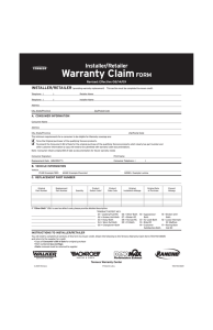 14505 Warranty Claim Form