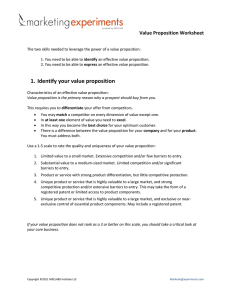 Value Proposition Worksheet