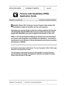 Persons with Disabilities (PWD) Application Guide