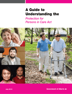 A Guide to Understanding the Protection for Persons in Care Act