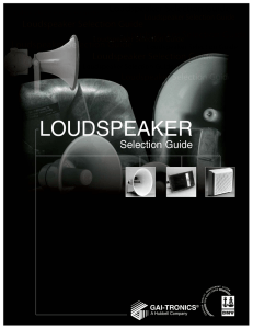 Loudspeaker Selection Guide - GAI