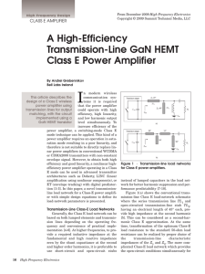 A High-Efficiency Transmission-Line GaN HEMT Class E Power