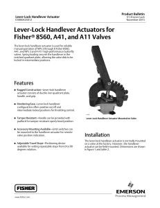 Lever-Lock Handlever Actuators for Fisherr 8560, A41, and A11
