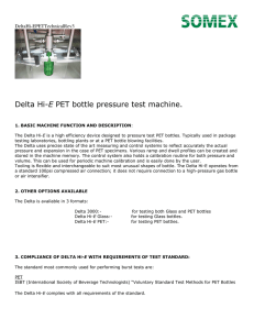Delta Hi-E PET bottle pressure test machine.