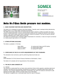 Delta Hi-E Glass Bottle pressure test machine.