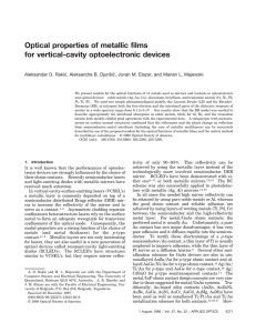 Optical properties of metallic films for vertical