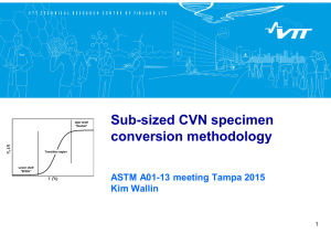 Sub-sized CVN specimen conversion methodology