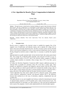 A New Algorithm for Reactive Power Compensation in Industrial Plant