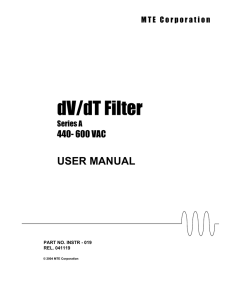 dV/dT Filter - MTE Corporation