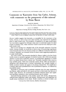 Comments on`Kaersutite from San Carlos, Arizona, with comments