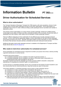 Driver Authorisation for Scheduled Services