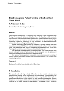 Electromagnetic Pulse Forming of Carbon Steel Sheet