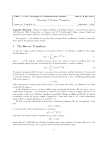Fourier Transform 1 The Fourier Transform