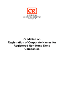Guideline on Registration of Corporation Names for Registered Non