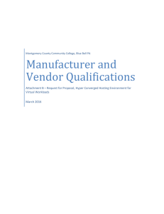 Manufacturer and Vendor Qualifications