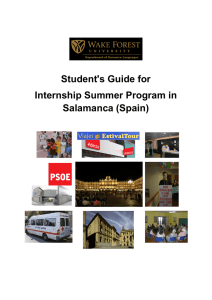 Student`s Guide for Internship Summer Program in Salamanca (Spain)