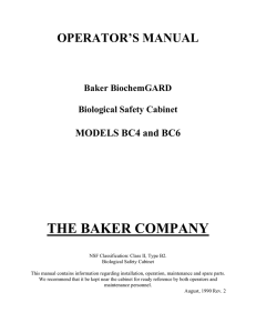 OPERATORS MANUAL - The Baker Company