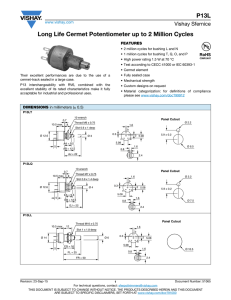 P13L Long Life Cermet Potentiometer up to 2 Million Cycles