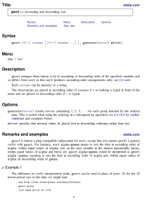 Gsort - Stata