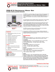 PRS-812 Data Sheet - Ground Zero Electrostatics