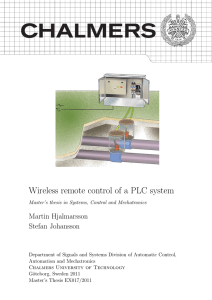 Wireless remote control of a PLC system