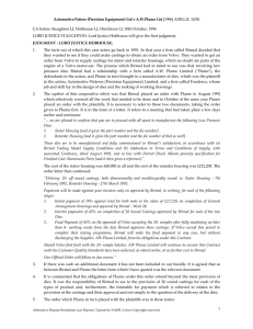 Automotive Patterns (Precision Equipment) Ltd v A.W.Plume