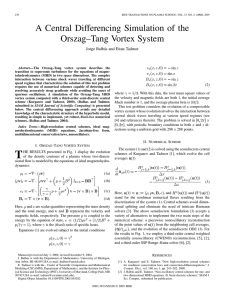 A Central Differencing Simulation of the Orszag–Tang Vortex System
