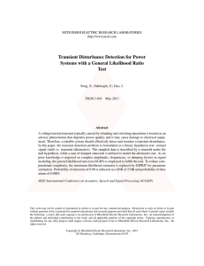 Transient Disturbance Detection for Power Systems with a General