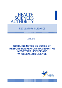 guidance notes on duties of responsible persons named in the