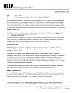 Implementation of California “Ban the Box”