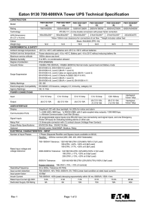 Eaton 9130 700-6000VA Tower UPS Technical Specification