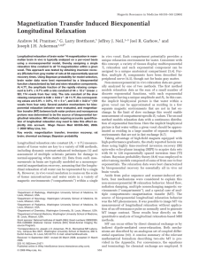 Magnetization transfer induced biexponential longitudinal relaxation