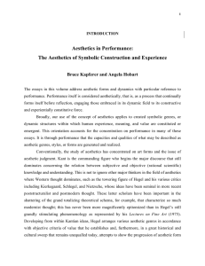 Aesthetics in Performance: The Aesthetics of Symbolic Construction
