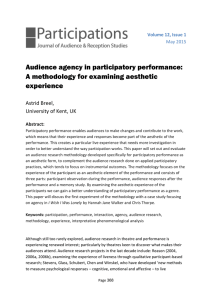 Audience agency in participatory performance: A