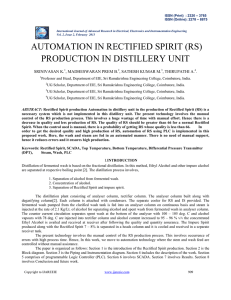 automation in rectified spirit (rs) production in distillery unit