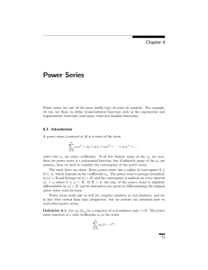 Power Series - UC Davis Mathematics