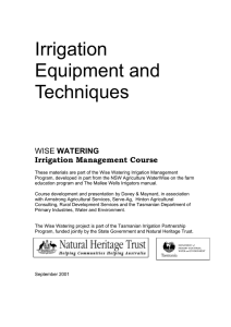 Irrigation Equipment and Techniques