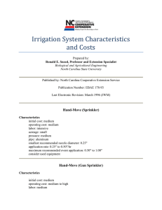 Irrigation System Characteristics and Costs