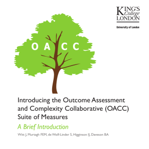 Introducing the Outcome Assessment and Complexity Collaborative