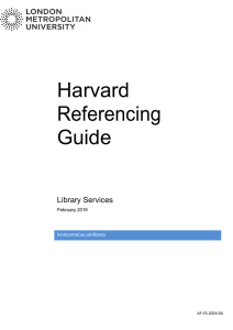 Harvard Referencing Guide - London Metropolitan University
