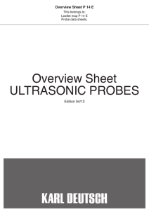 Overview Sheet ULTRASONIC PROBES