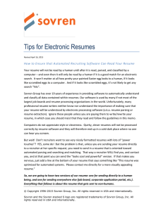 Tips for Electronic Resumes